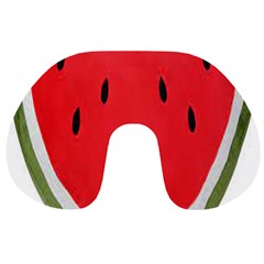 Watermelon Pillow Fluffy Travel Neck Pillow by Azkajaya