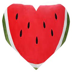 Watermelon Pillow Fluffy Wooden Puzzle Heart by Azkajaya