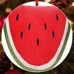 Watermelon Pillow Fluffy Uv Print Acrylic Ornament Round by Azkajaya