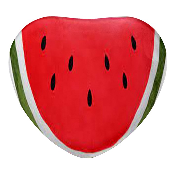 Watermelon Pillow Fluffy Heart Glass Fridge Magnet (4 pack)