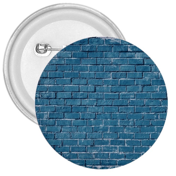 White And Blue Brick Wall 3  Buttons