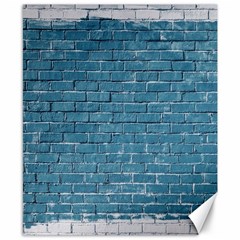 White And Blue Brick Wall Canvas 8  X 10  by Azkajaya