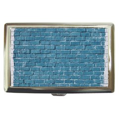 White And Blue Brick Wall Cigarette Money Case by Azkajaya