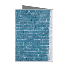 White And Blue Brick Wall Mini Greeting Cards (pkg Of 8) by Azkajaya