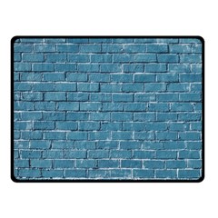 White And Blue Brick Wall Fleece Blanket (small) by Azkajaya