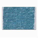 White And Blue Brick Wall Postcard 4 x 6  (Pkg of 10) Front