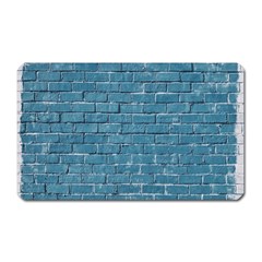 White And Blue Brick Wall Magnet (rectangular) by Azkajaya