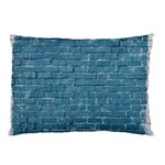 White And Blue Brick Wall Pillow Case (Two Sides) Front