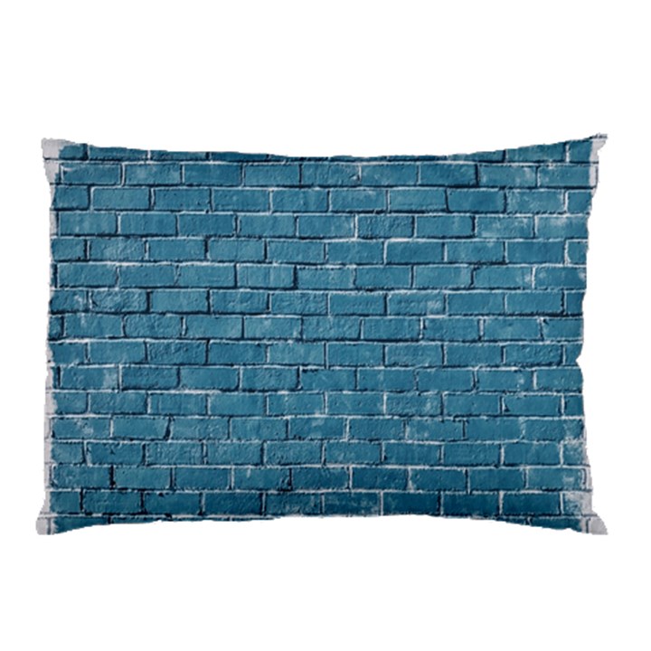 White And Blue Brick Wall Pillow Case (Two Sides)