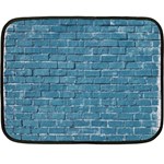 White And Blue Brick Wall Two Sides Fleece Blanket (Mini) 35 x27  Blanket Front