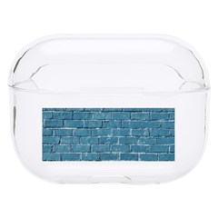 White And Blue Brick Wall Hard Pc Airpods Pro Case by Azkajaya