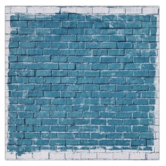 White And Blue Brick Wall Square Satin Scarf (36  X 36 ) by Azkajaya