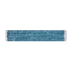 White And Blue Brick Wall Premium Plush Fleece Scarf (mini) by Azkajaya