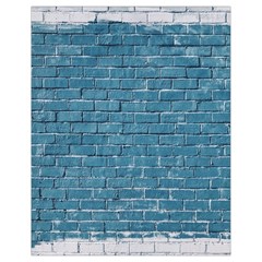 White And Blue Brick Wall Drawstring Bag (small) by Azkajaya