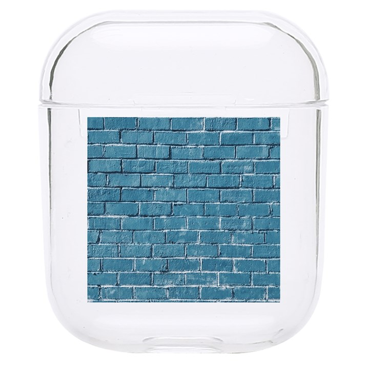 White And Blue Brick Wall Hard PC AirPods 1/2 Case