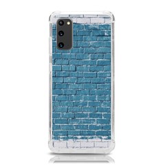 White And Blue Brick Wall Samsung Galaxy S20 6 2 Inch Tpu Uv Case by Azkajaya