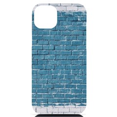 White And Blue Brick Wall Iphone 14 Plus Black Uv Print Case by Azkajaya