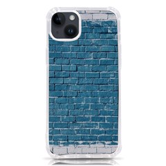 White And Blue Brick Wall Iphone 14 Plus Tpu Uv Print Case by Azkajaya