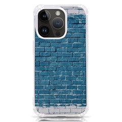 White And Blue Brick Wall Iphone 14 Pro Tpu Uv Print Case by Azkajaya