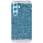 White And Blue Brick Wall Samsung Galaxy S24 6.2 Inch Black TPU UV Case Front