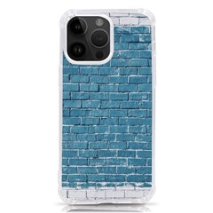 White And Blue Brick Wall Iphone 14 Pro Max Tpu Uv Print Case by Azkajaya