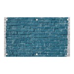 White And Blue Brick Wall Banner and Sign 5  x 3  Front