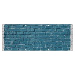 White And Blue Brick Wall Banner and Sign 8  x 3  Front