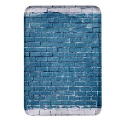 White And Blue Brick Wall Rectangular Glass Fridge Magnet (4 Pack) by Azkajaya