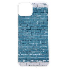 White And Blue Brick Wall Iphone 15 Tpu Uv Print Case by Azkajaya