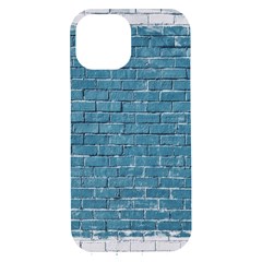 White And Blue Brick Wall Iphone 15 Plus Black Uv Print Pc Hardshell Case by Azkajaya