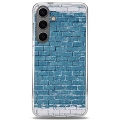 White And Blue Brick Wall Samsung Galaxy S24 6 2 Inch Tpu Uv Case by Azkajaya