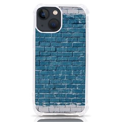 White And Blue Brick Wall Iphone 13 Mini Tpu Uv Print Case by Azkajaya