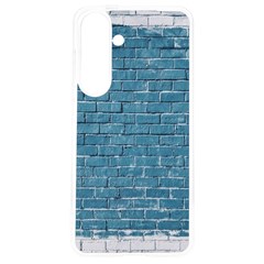 White And Blue Brick Wall Samsung Galaxy S24 6 2 Inch Tpu Uv Case by Azkajaya