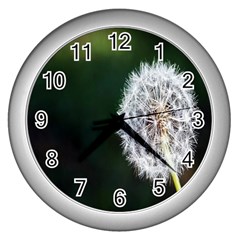 White Flower Wall Clock (silver) by Azkajaya