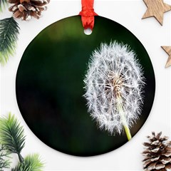 White Flower Round Ornament (two Sides)