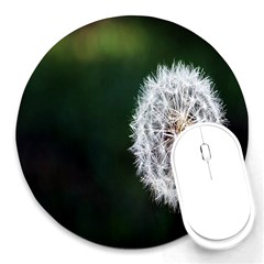 White Flower Round Mousepad by Azkajaya