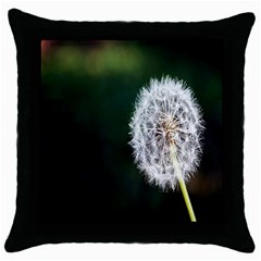 White Flower Throw Pillow Case (black) by Azkajaya