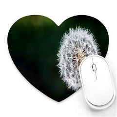 White Flower Heart Mousepad by Azkajaya