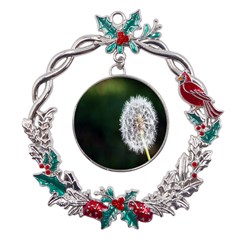 White Flower Metal X mas Wreath Holly Leaf Ornament