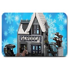 Winter Village Snow Brick Buildings Large Doormat