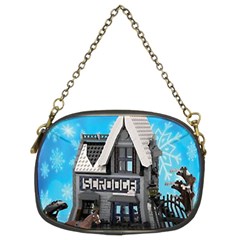 Winter Village Snow Brick Buildings Chain Purse (two Sides) by Azkajaya