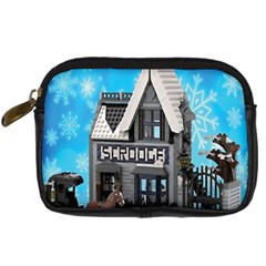 Winter Village Snow Brick Buildings Digital Camera Leather Case by Azkajaya