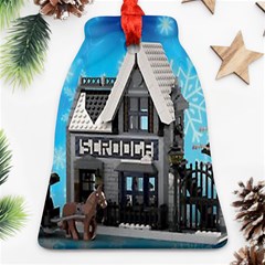 Winter Village Snow Brick Buildings Bell Ornament (two Sides)