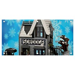 Winter Village Snow Brick Buildings Banner And Sign 4  X 2  by Azkajaya