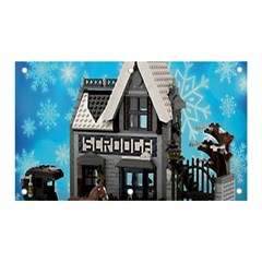 Winter Village Snow Brick Buildings Banner And Sign 5  X 3  by Azkajaya