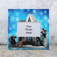 Winter Village Snow Brick Buildings White Box Photo Frame 4  X 6  by Azkajaya