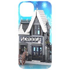 Winter Village Snow Brick Buildings Iphone 15 Pro Black Uv Print Pc Hardshell Case by Azkajaya