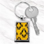 Yellow Regal Filagree Pattern Key Chain (Rectangle) Front