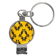 Yellow Regal Filagree Pattern Nail Clippers Key Chain by Azkajaya