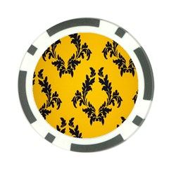 Yellow Regal Filagree Pattern Poker Chip Card Guard by Azkajaya